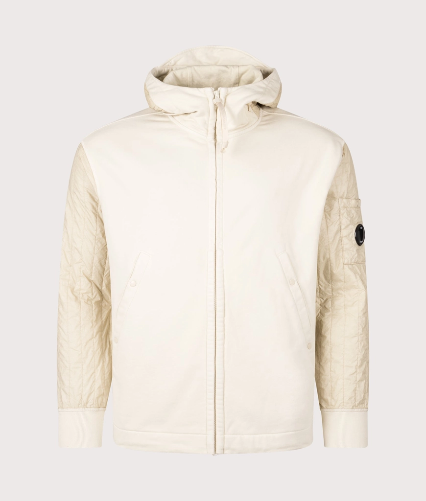 CP Company Mens Diagonal Raised Fleece Full Zip Hooded Sweatshirt